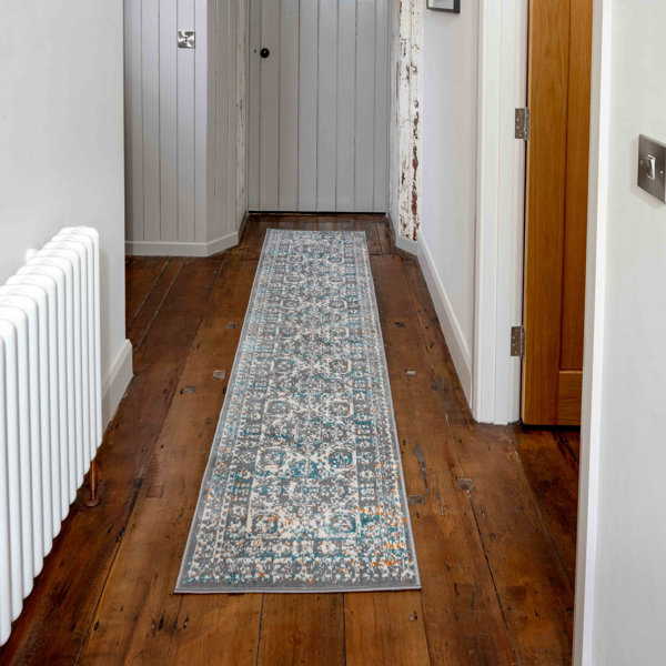 Latitude Vive Aobha Oscar Distressed Light Blue Grey Oriental Pattern